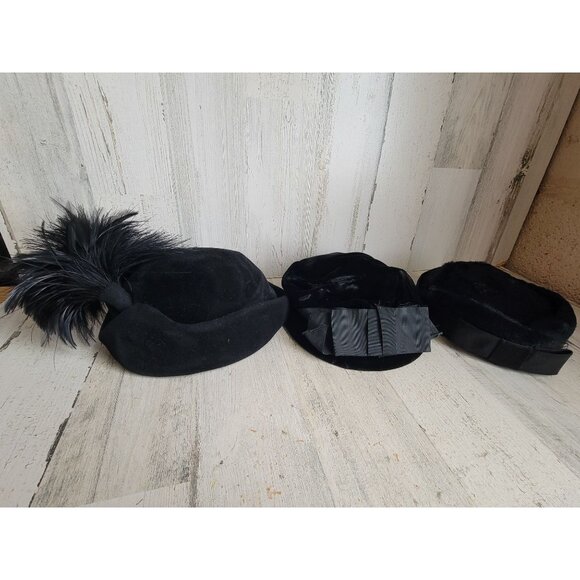 Fancy black hat woman's vintage style Halloween costume set - Picture 1 of 8